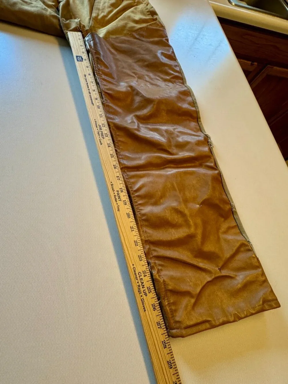 VTG 60s Drybak Hunting Pants Brown Thrashed Heavy Canvas Briar Brush Guard Sz 30